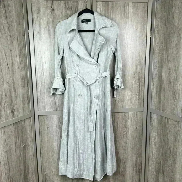 Max Studio Duster Jacket Lightweight Gray Color 3/4 Sleeves Sz M - Picture 1 of 13